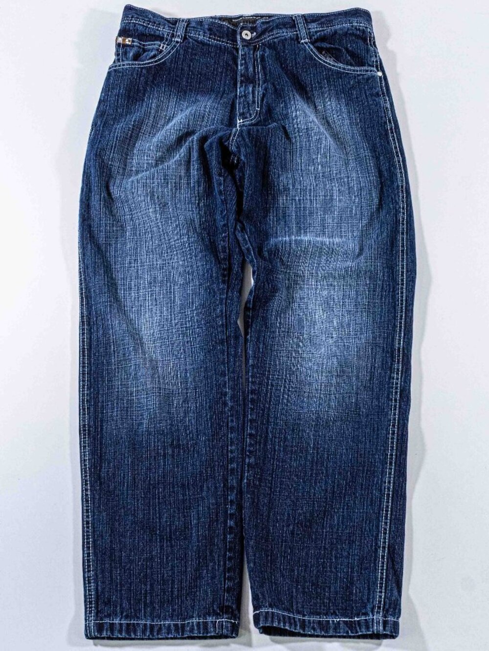 Vintage SouthPole Baggy Wide Leg Jeans 36x31 Y2K Skater Streetwear Hip Hop Blue